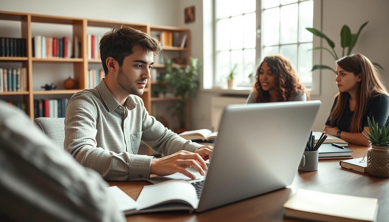Students working in research laboratory